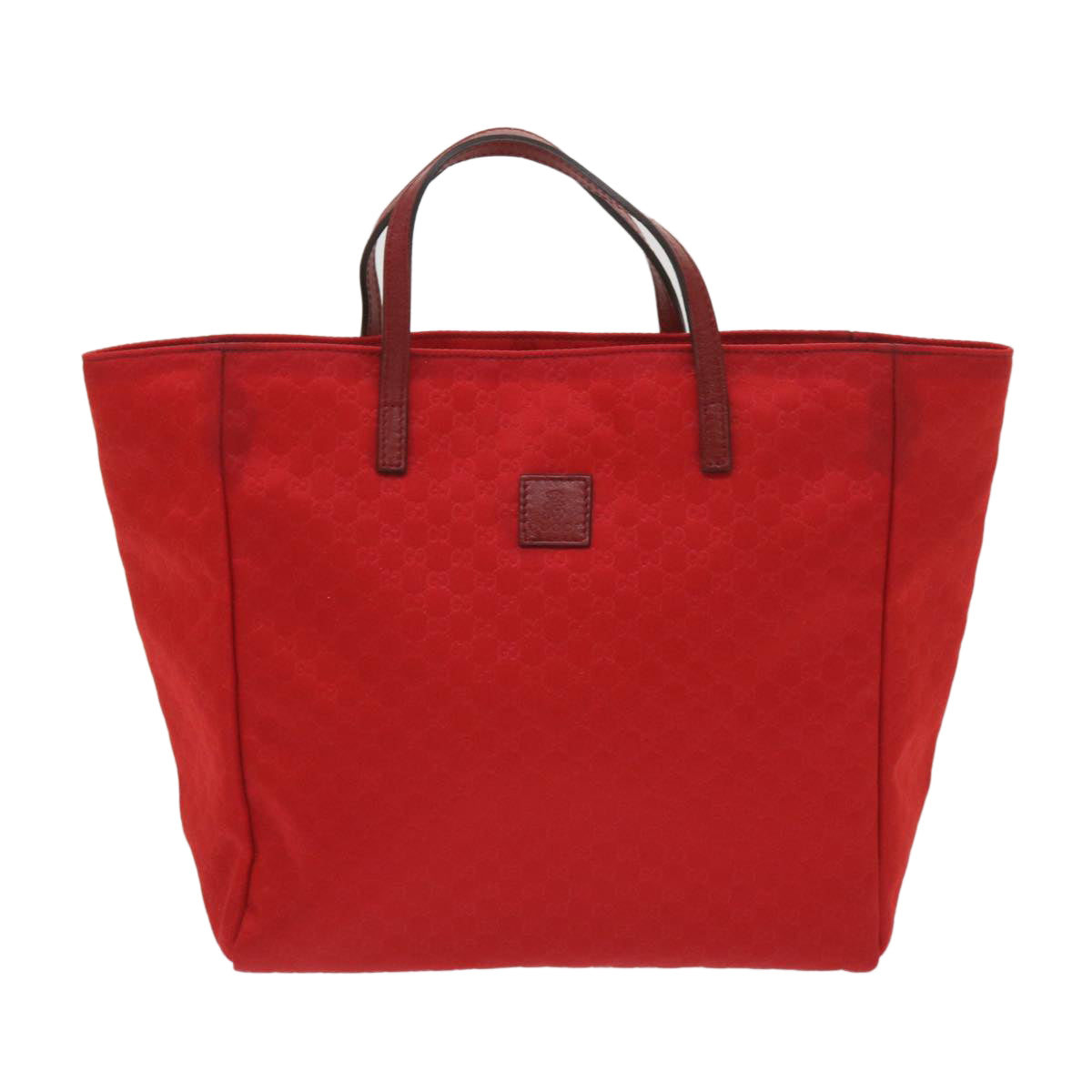 GUCCI Micro GG Canvas Tote Bag Nylon Red 284721 Auth ac2686