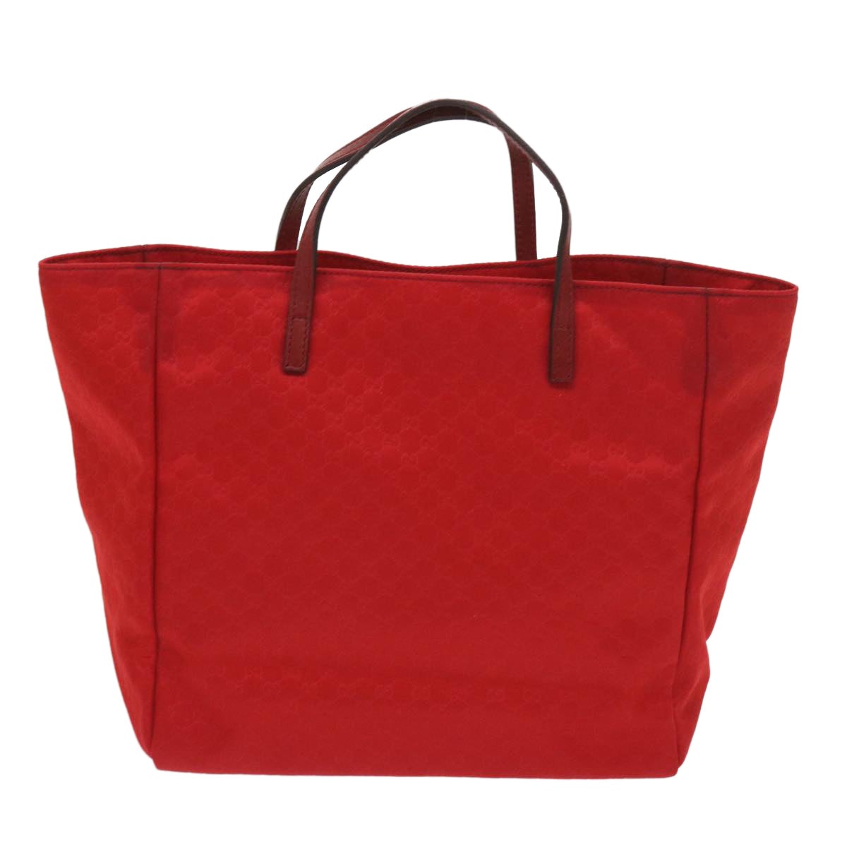 GUCCI Micro GG Canvas Tote Bag Nylon Red 284721 Auth ac2686