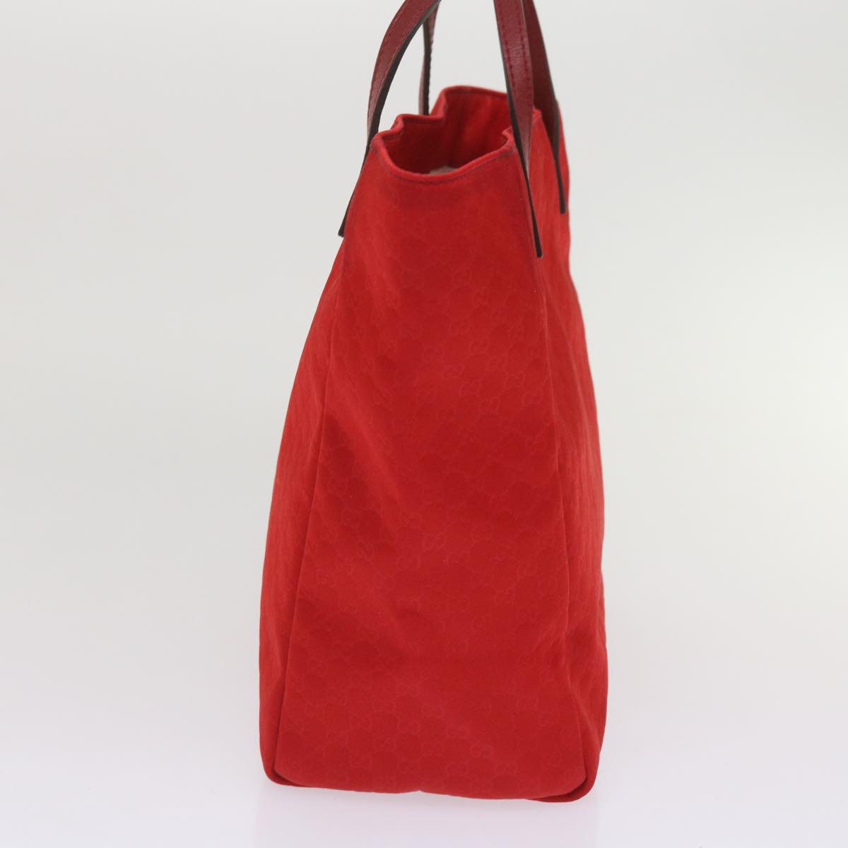 GUCCI Micro GG Canvas Tote Bag Nylon Red 284721 Auth ac2686