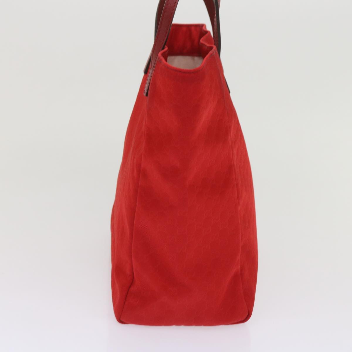 GUCCI Micro GG Canvas Tote Bag Nylon Red 284721 Auth ac2686