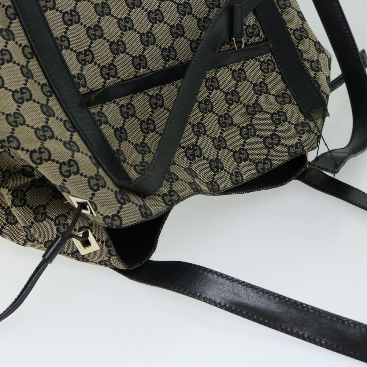 GUCCI GG Canvas Shoulder Bag Beige Auth ac2714