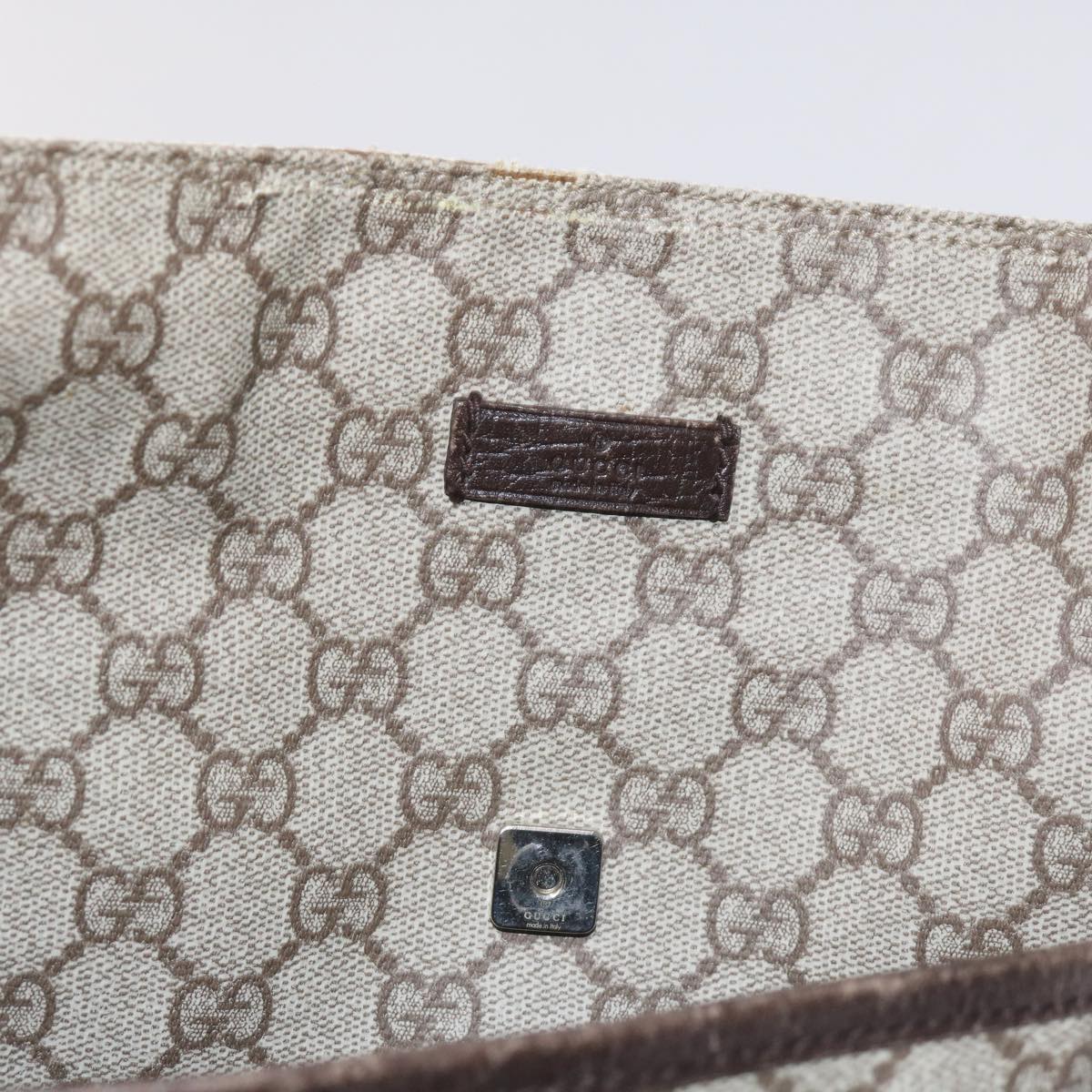 GUCCI GG Canvas Shoulder Bag PVC Beige 141626 Auth ac2721