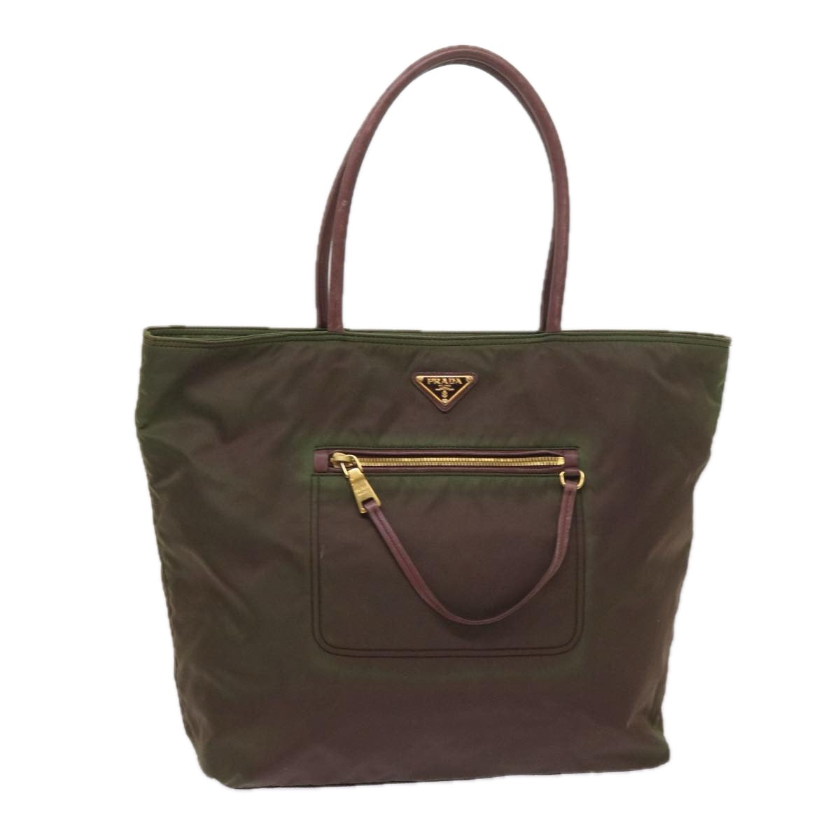 PRADA Tote Bag Nylon Khaki Auth ac2731