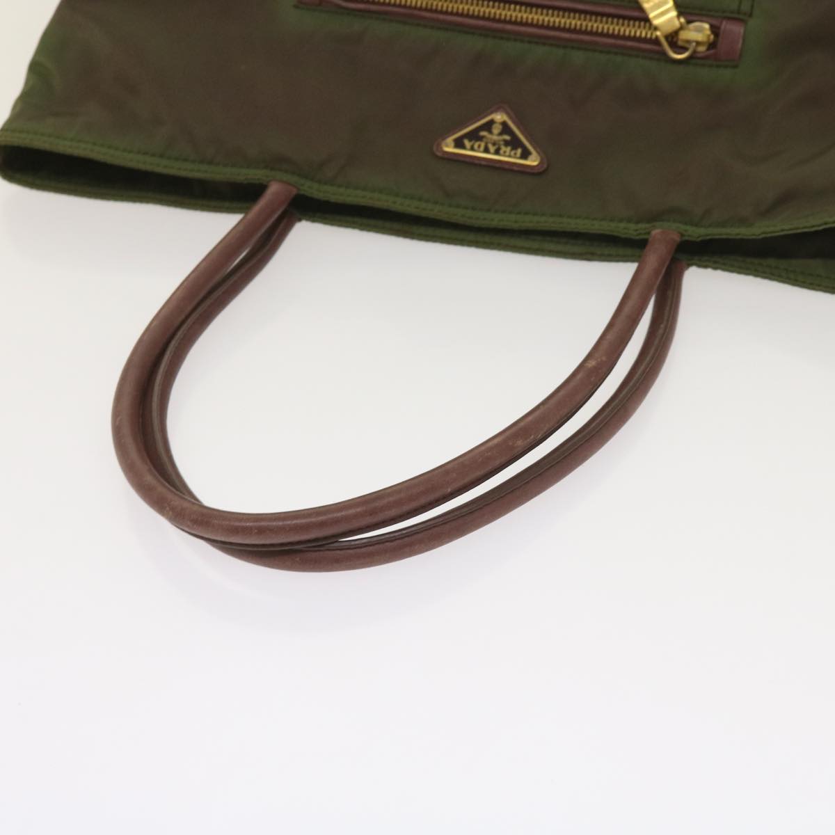 PRADA Tote Bag Nylon Khaki Auth ac2731