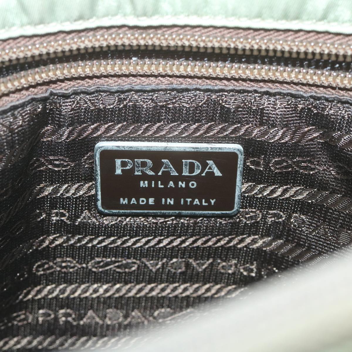 PRADA Tote Bag Nylon Beige Auth ac2732