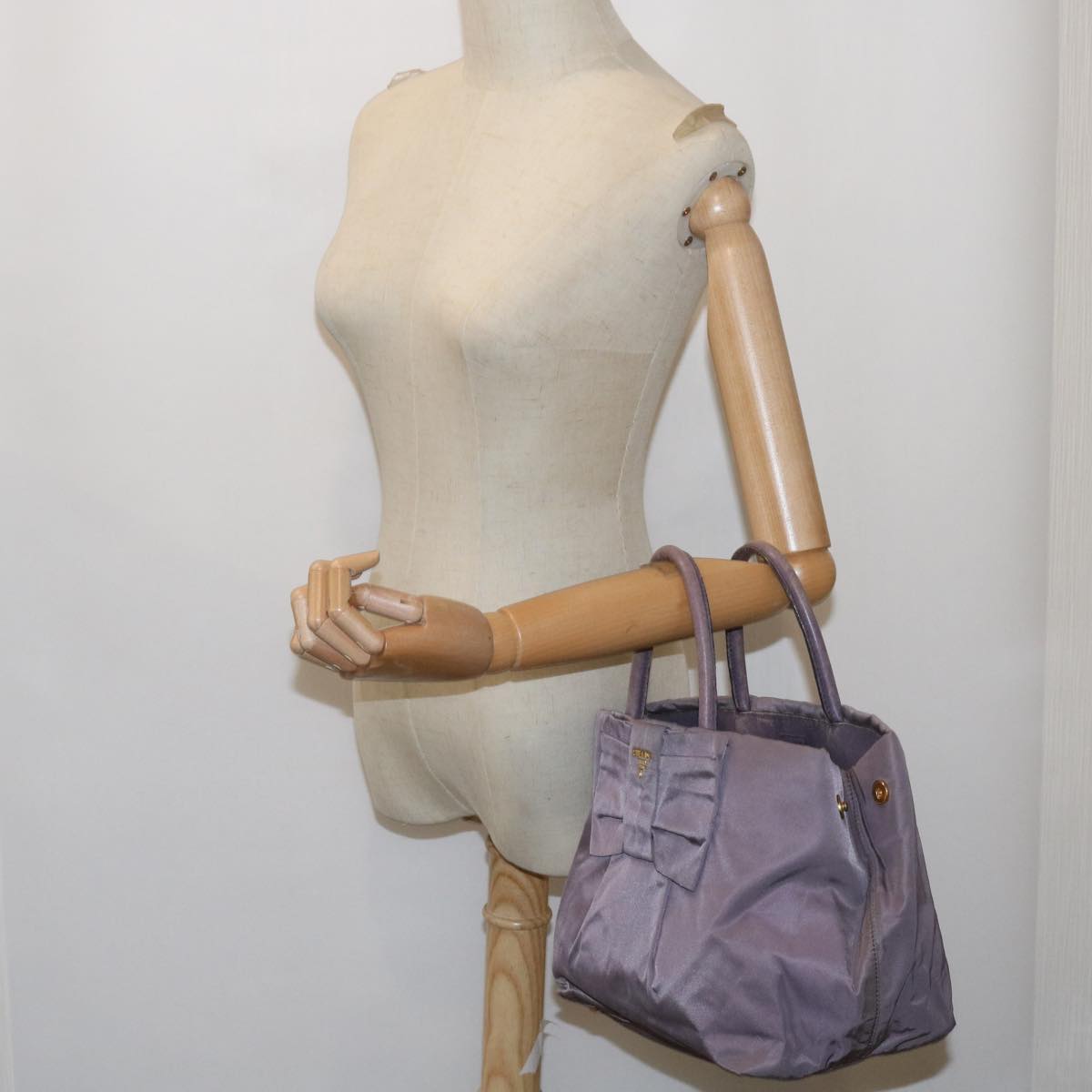 PRADA Tote Bag Nylon Purple Auth ac2733