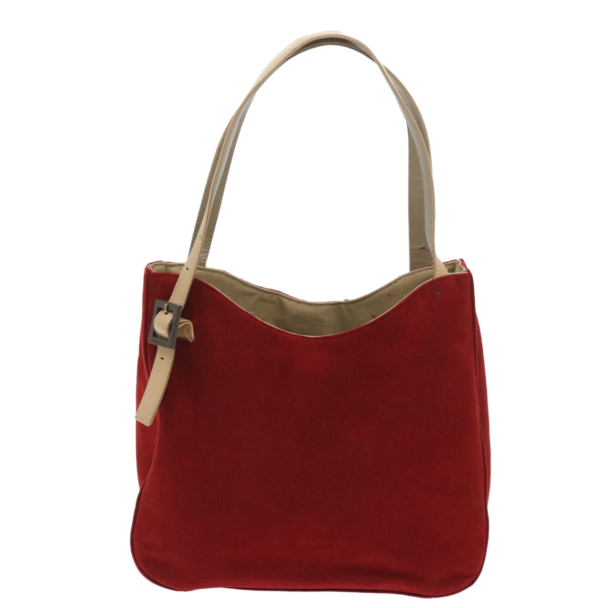 GIVENCHY Shoulder Bag Suede Red Beige Auth ac2738