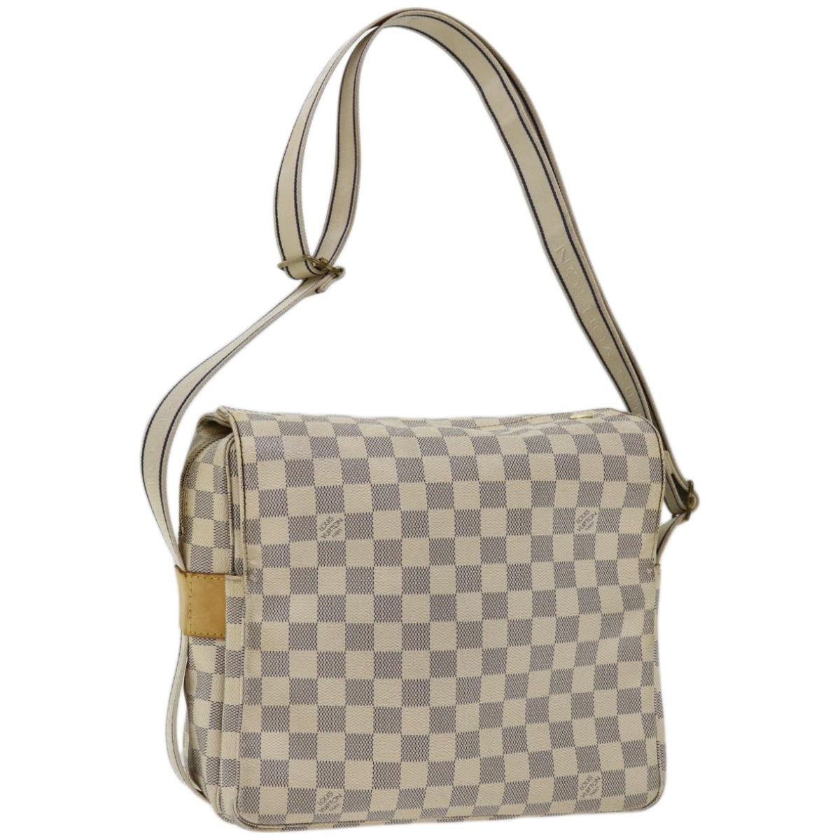 LOUIS VUITTON Damier Azur Naviglio Shoulder Bag N51189 LV Auth ac2753