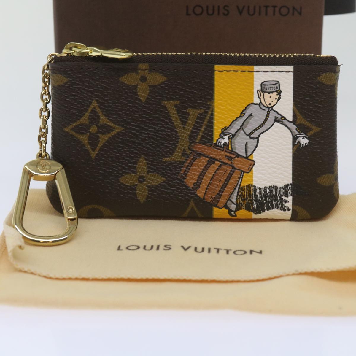 LOUIS VUITTON Monogram Groom Pochette Cles Coin Purse Jaune M60033 Auth ac2759