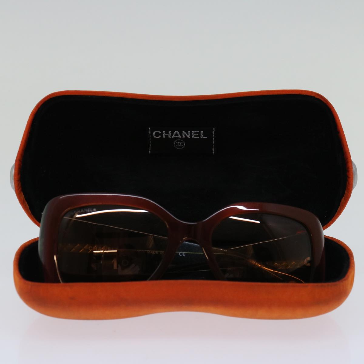 CHANEL Sunglasses plastic Green CC Auth ac2760