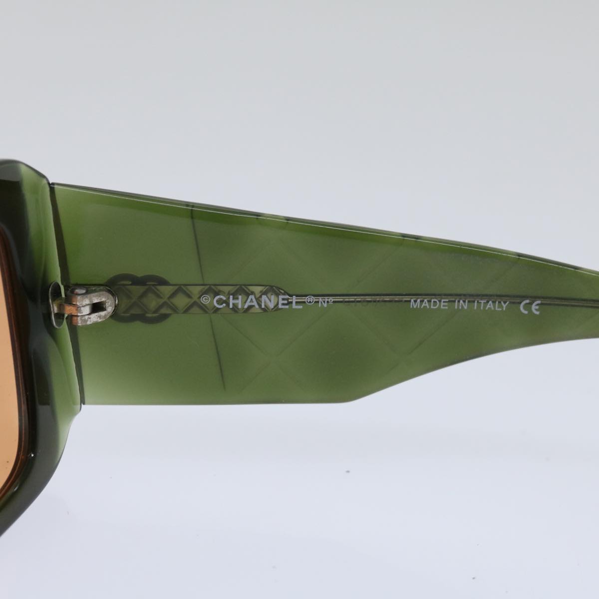 CHANEL Sunglasses plastic Green CC Auth ac2760