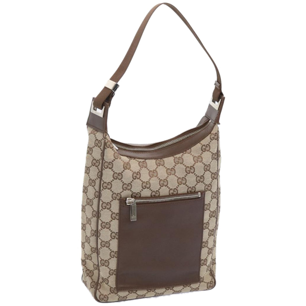 GUCCI GG Canvas Shoulder Bag Beige 019 0537 2123 Auth ac2769