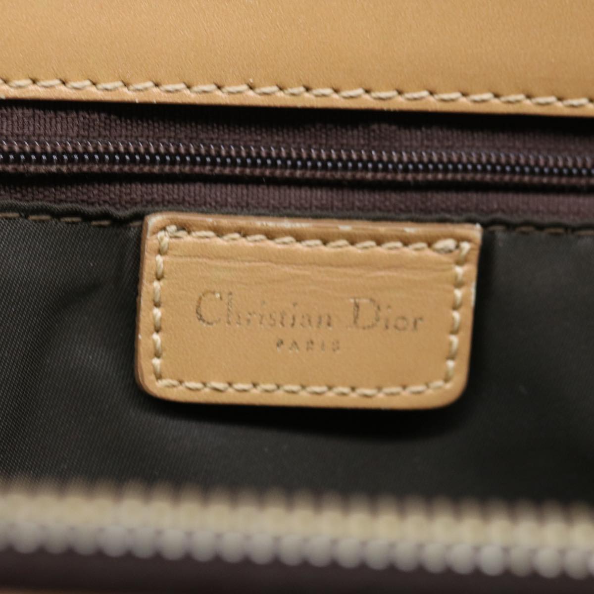 Christian Dior Trotter Canvas Hand Bag Beige Auth ac2771