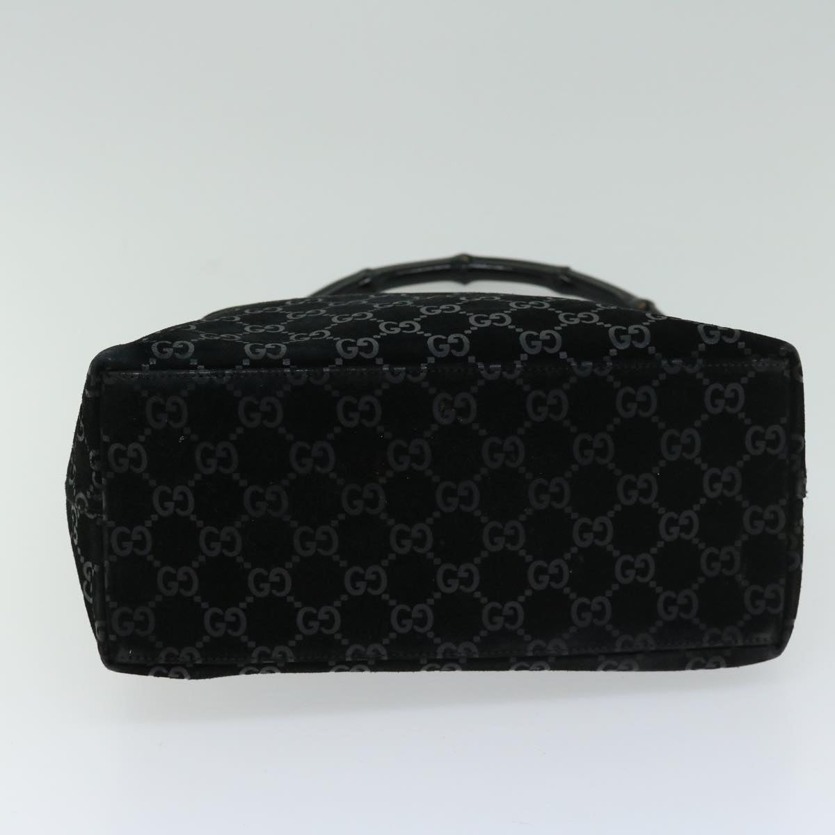 GUCCI Bamboo GG Canvas Hand Bag Black 001 3006 Auth ac2776