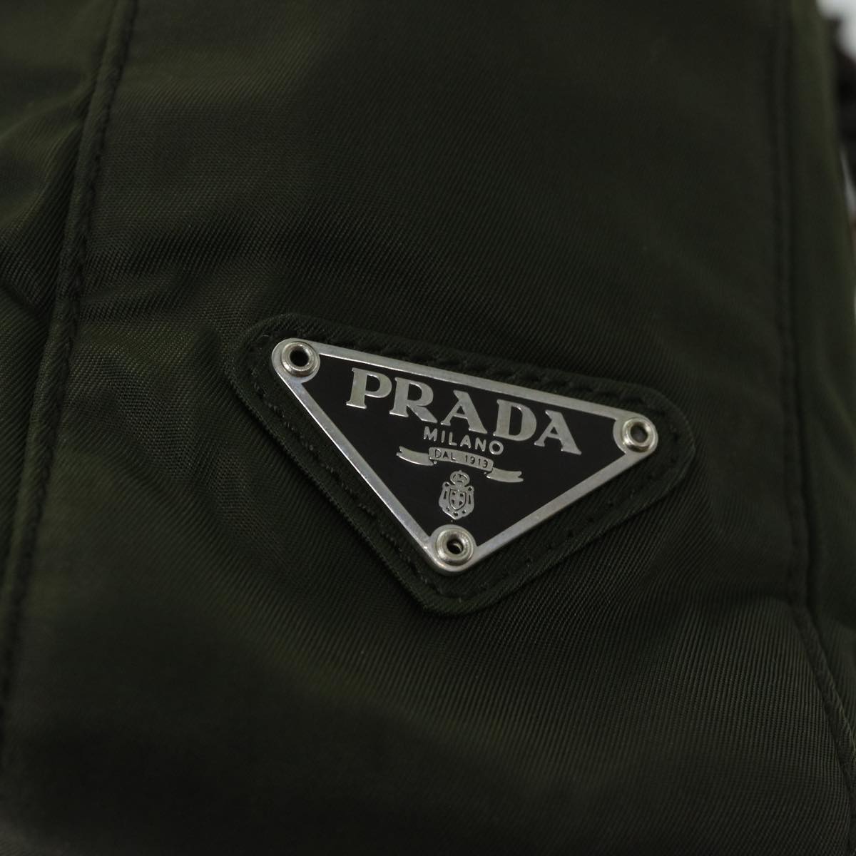 PRADA Chain Shoulder Bag Nylon Green Auth ac2783