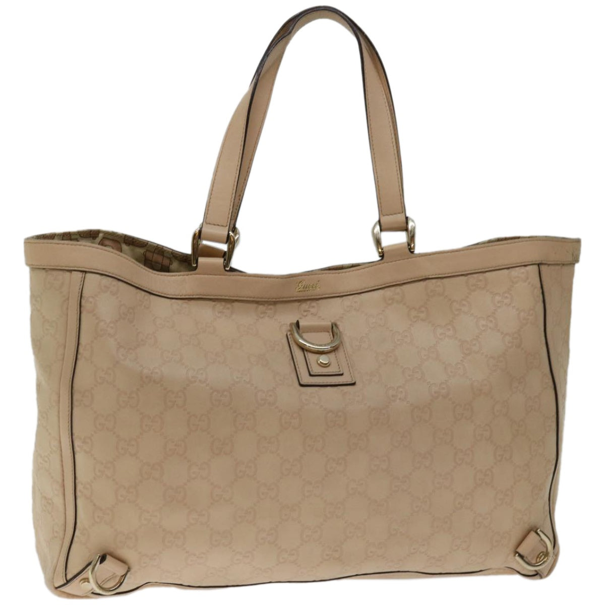 GUCCI GG Canvas Guccissima Tote Bag Beige 141472 Auth ac2799