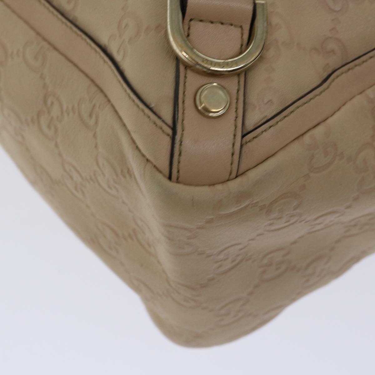 GUCCI GG Canvas Guccissima Tote Bag Beige 141472 Auth ac2799