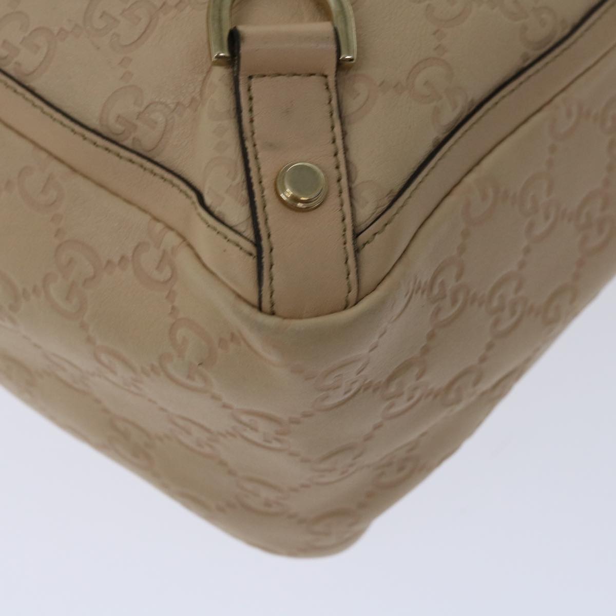 GUCCI GG Canvas Guccissima Tote Bag Beige 141472 Auth ac2799