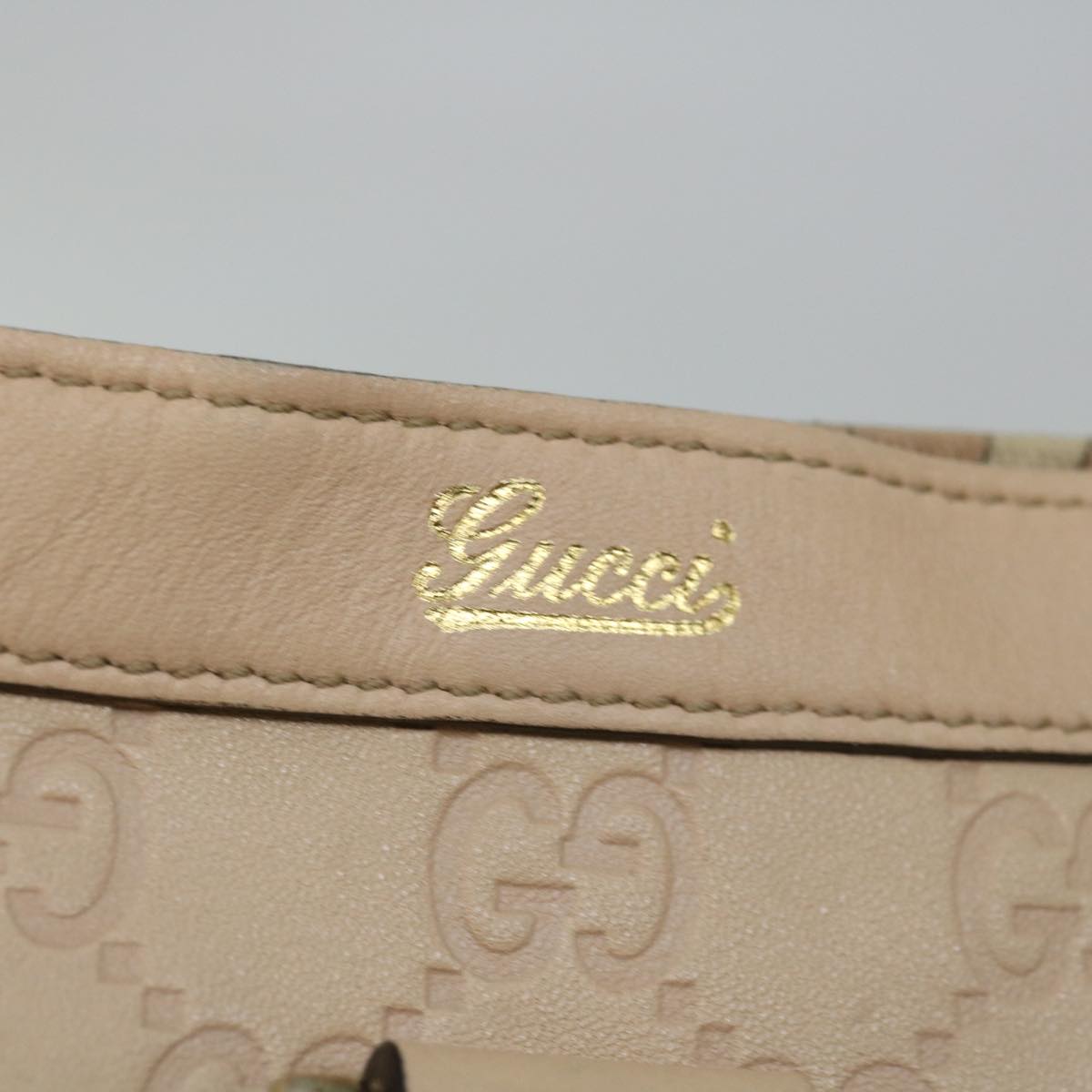 GUCCI GG Canvas Guccissima Tote Bag Beige 141472 Auth ac2799