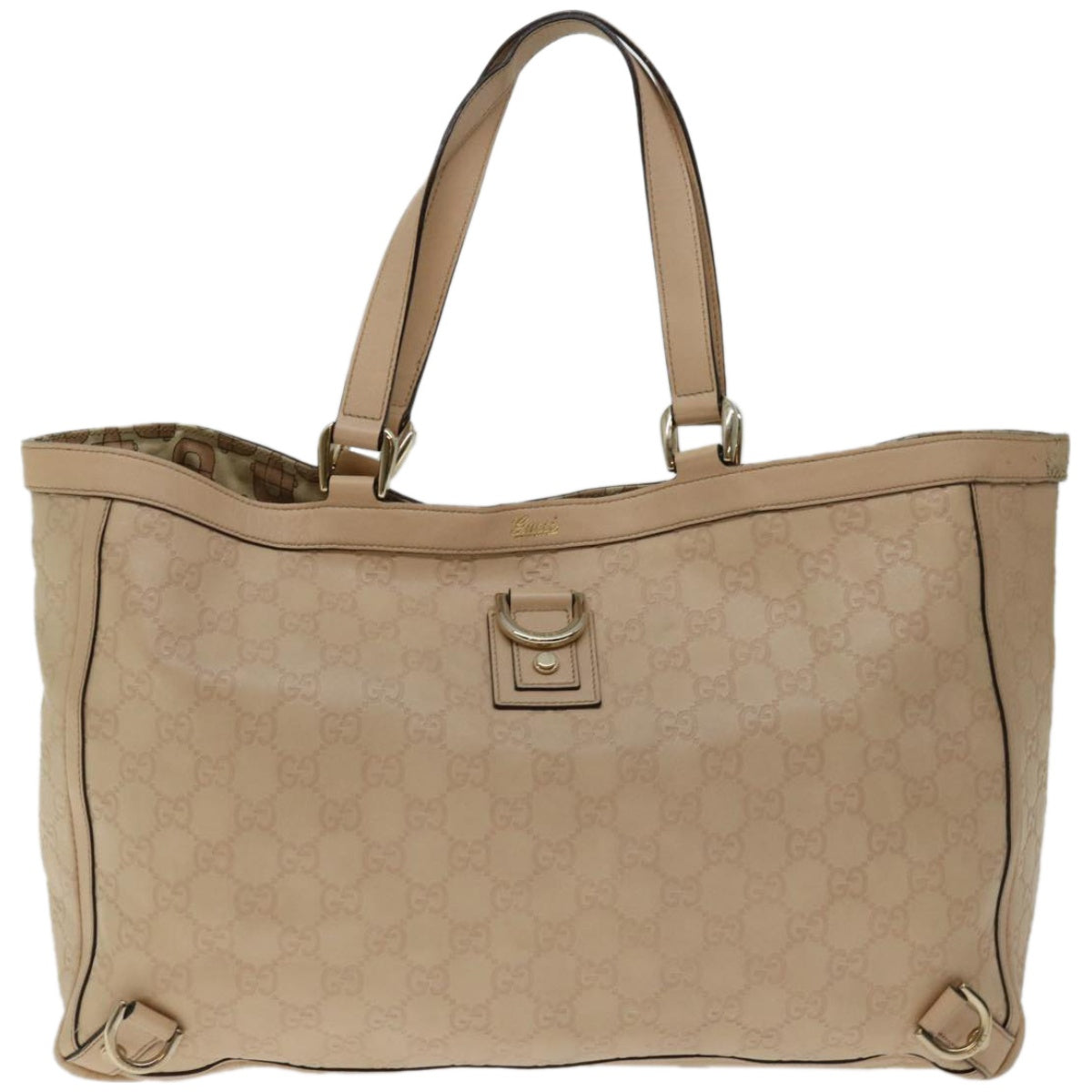 GUCCI GG Canvas Guccissima Tote Bag Beige 141472 Auth ac2799