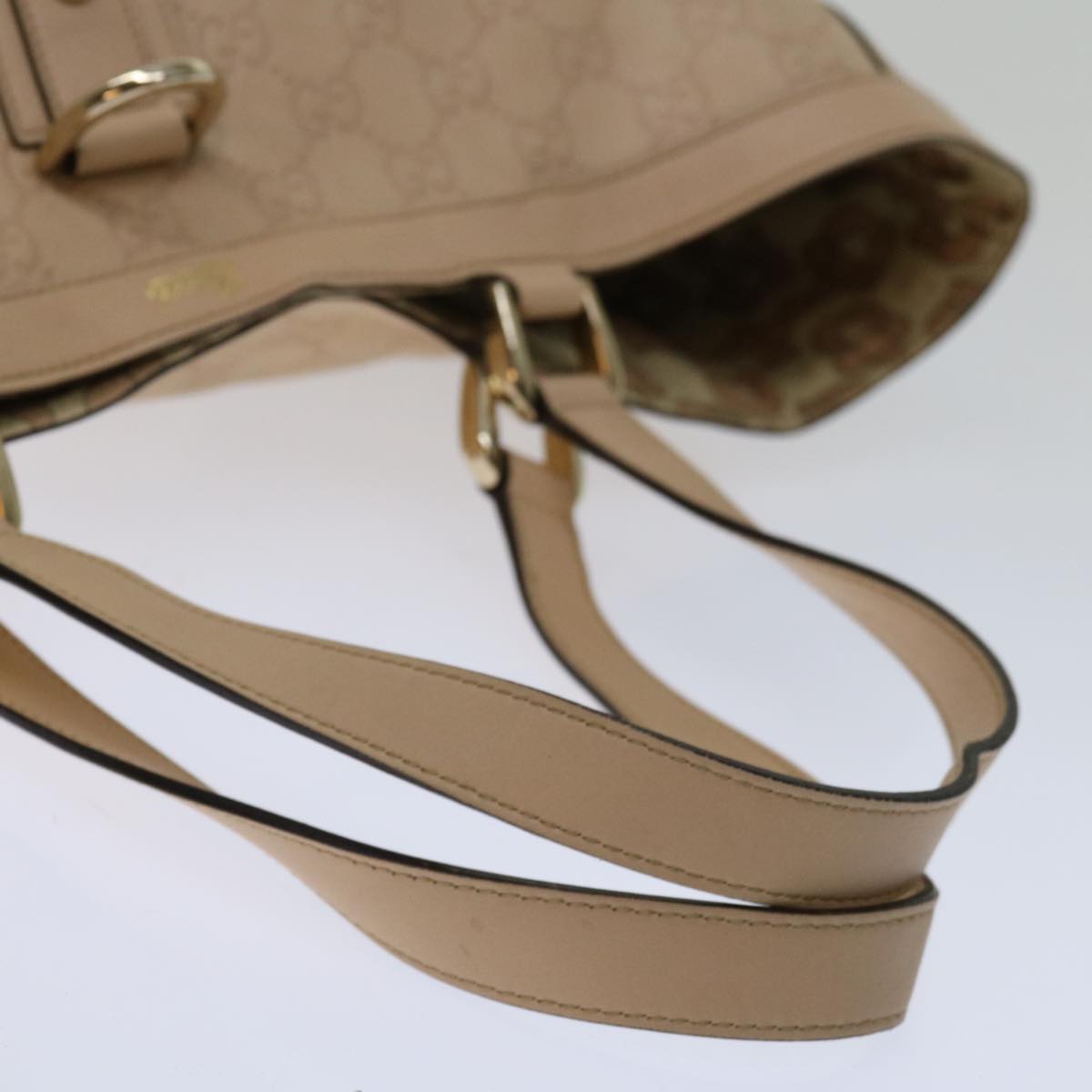 GUCCI GG Canvas Guccissima Tote Bag Beige 141472 Auth ac2799