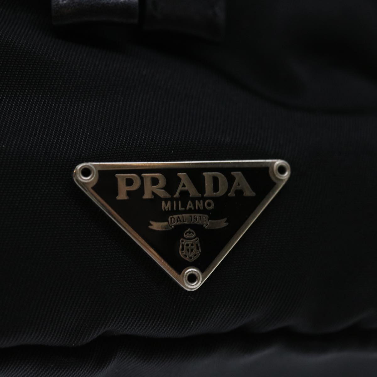 PRADA Pouch Nylon Black Auth ac2802