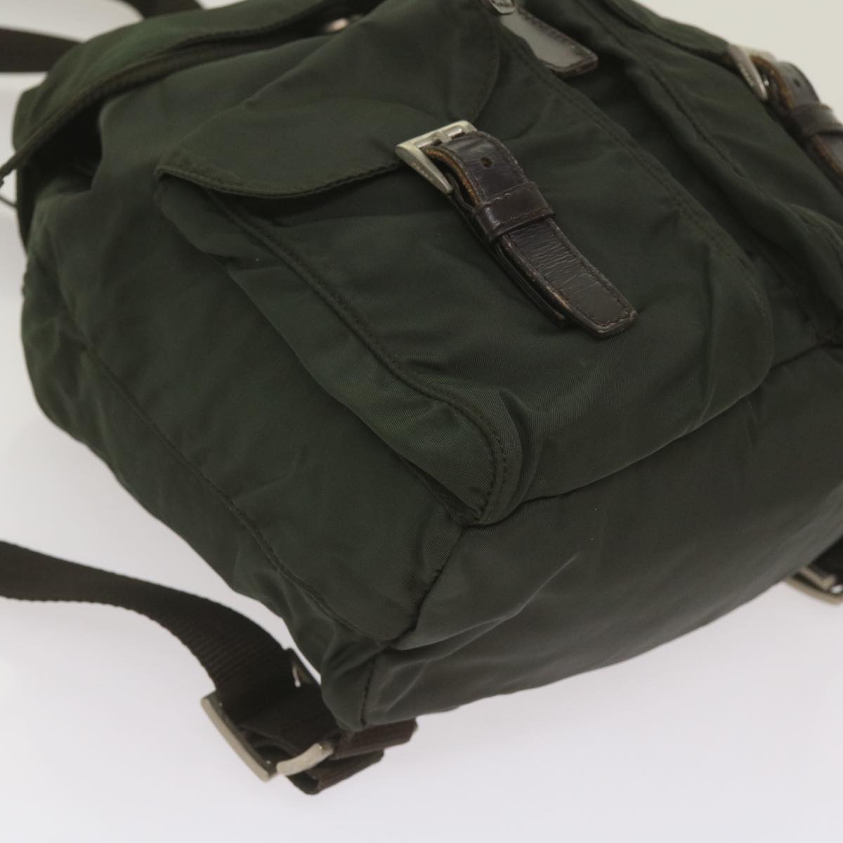 PRADA Backpack Nylon Green Auth ac2808