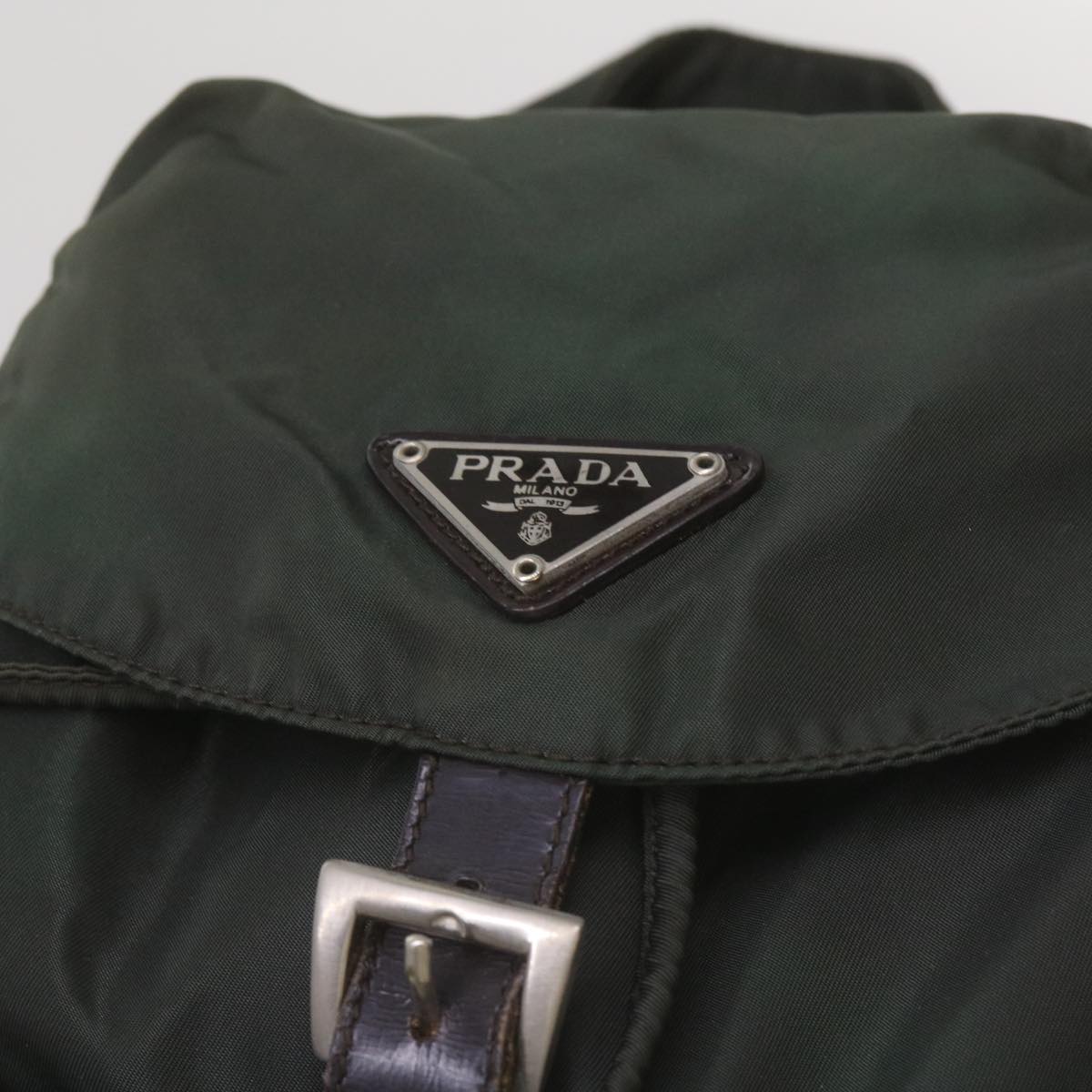 PRADA Backpack Nylon Green Auth ac2808