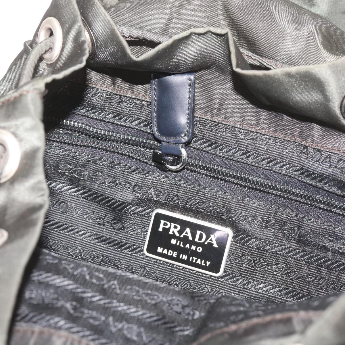 PRADA Backpack Nylon Green Auth ac2808