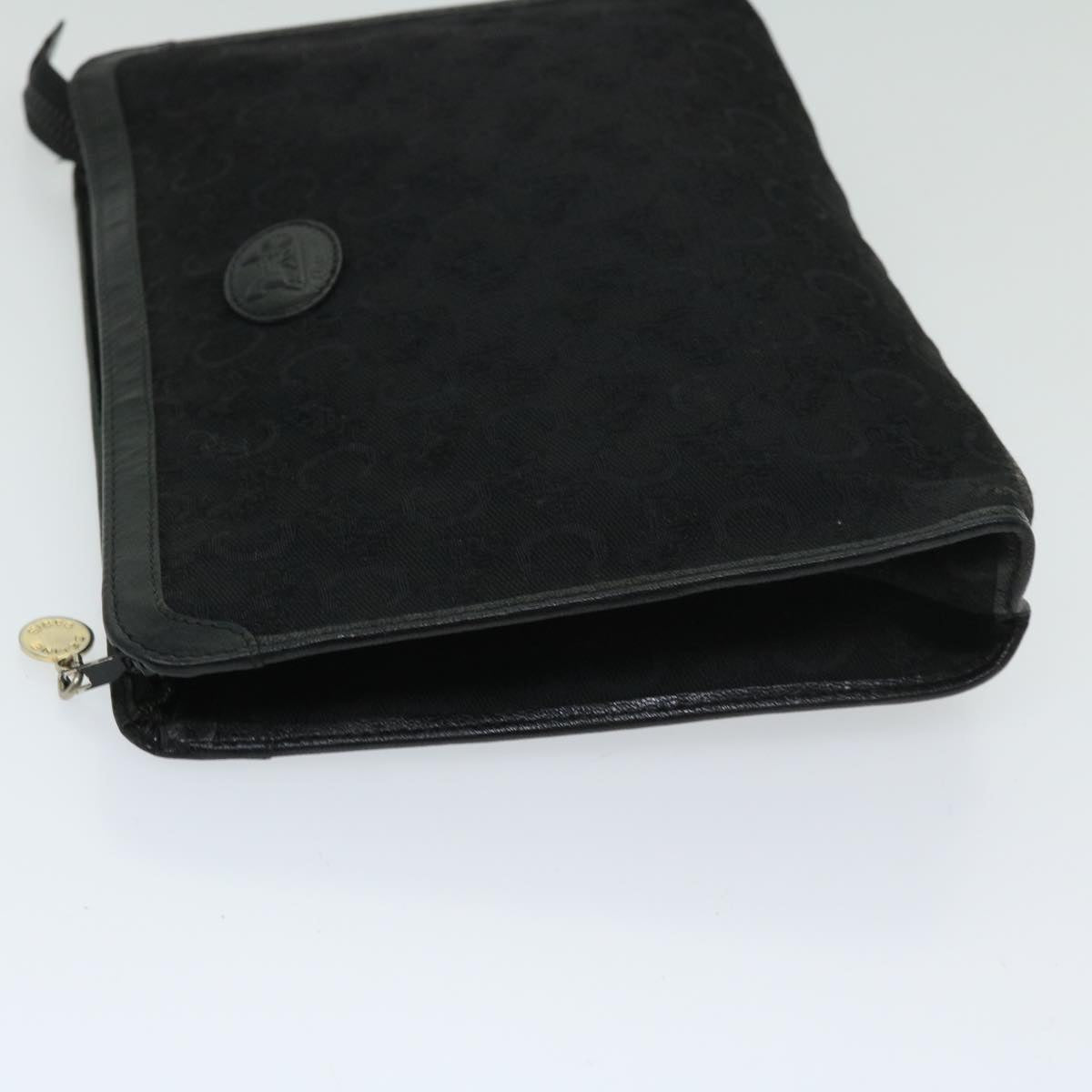 CELINE C Macadam Canvas Clutch Bag Black Auth ac2823