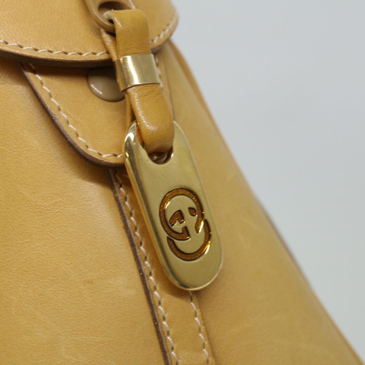 GUCCI Micro GG Supreme Hand Bag PVC Leather Beige 000 106 1325 Auth ac2840