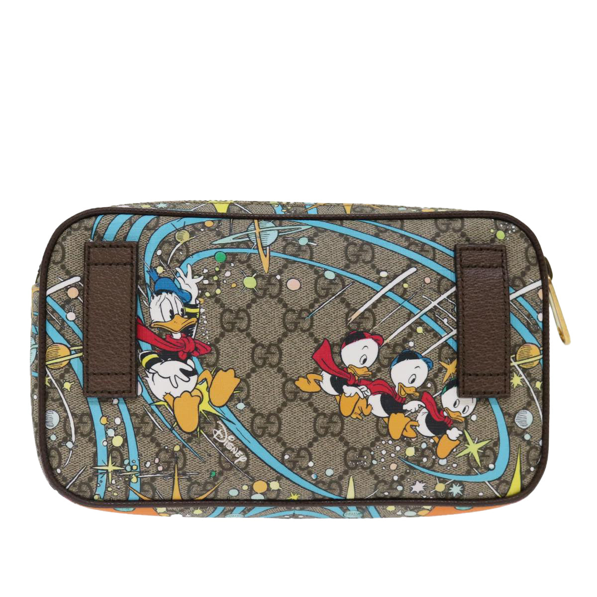 GUCCI GG Canvas Disney Donald Duck Body Bag PVC Beige 602695 Auth ac2847