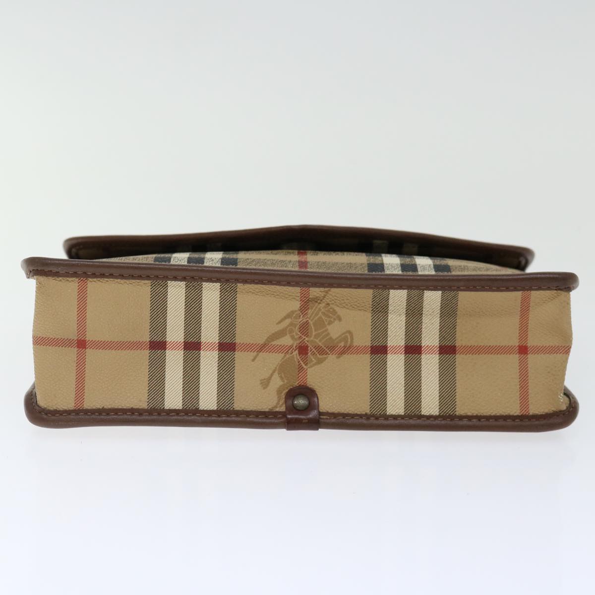 Burberrys Nova Check Clutch Bag PVC Beige Auth ac2856