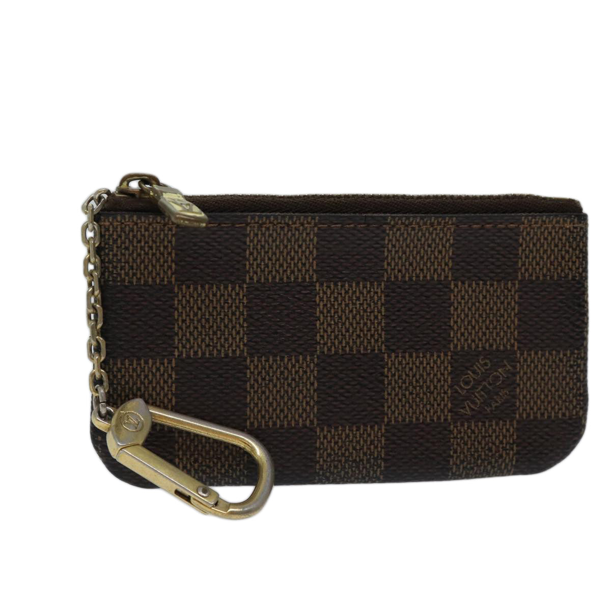 LOUIS VUITTON Damier Ebene Pochette Cles Coin Purse N62658 LV Auth ac2879