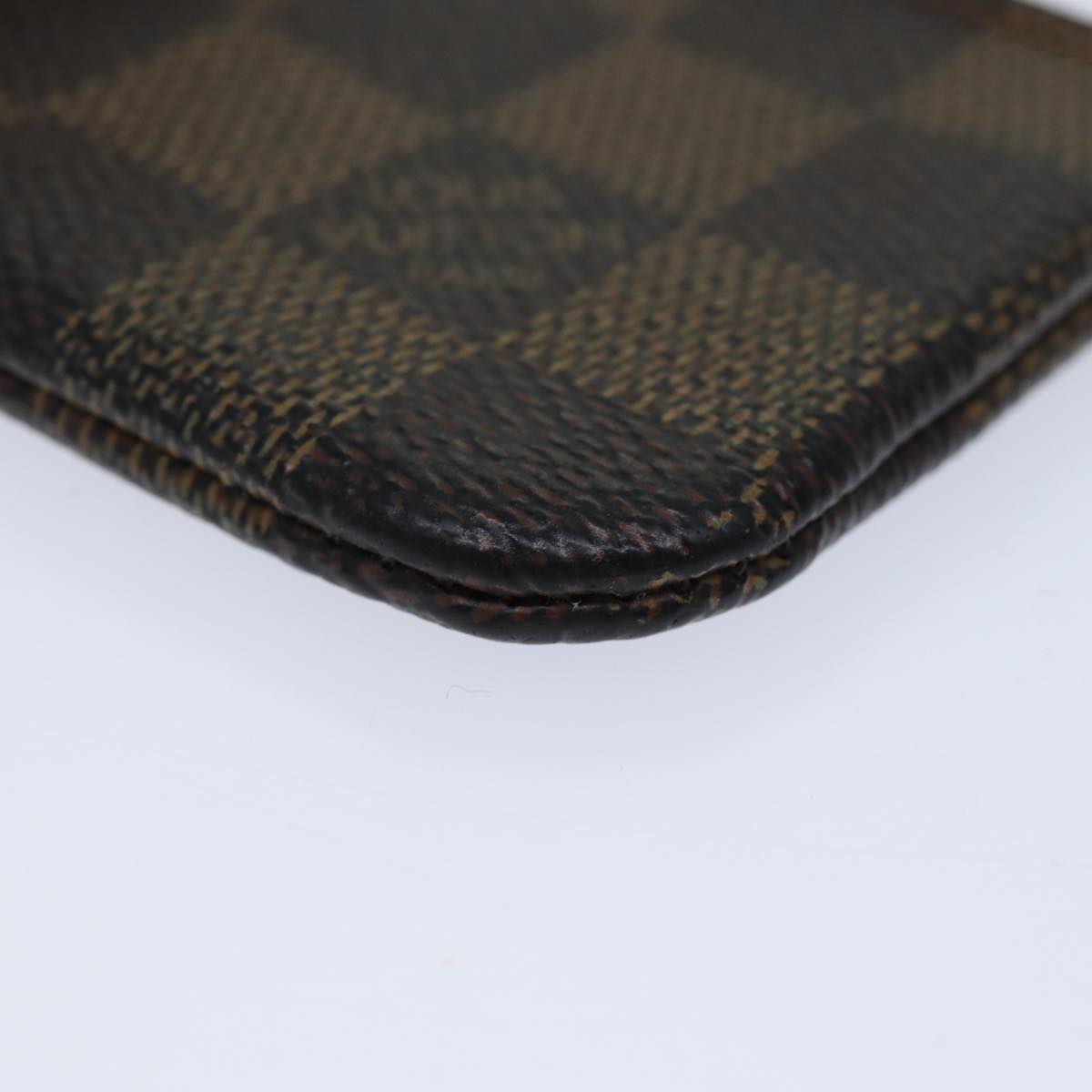 LOUIS VUITTON Damier Ebene Pochette Cles Coin Purse N62658 LV Auth ac2879