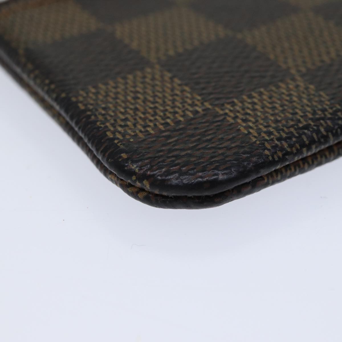 LOUIS VUITTON Damier Ebene Pochette Cles Coin Purse N62658 LV Auth ac2879