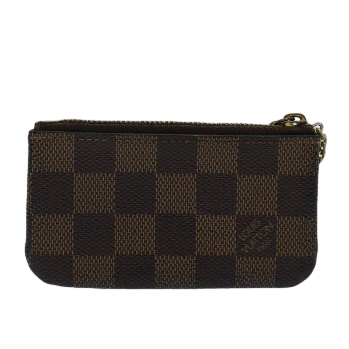 LOUIS VUITTON Damier Ebene Pochette Cles Coin Purse N62658 LV Auth ac2879