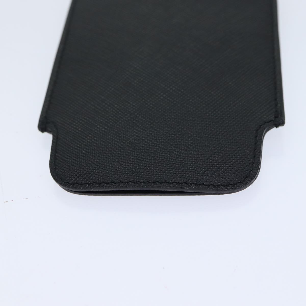 PRADA Safiano leather iPhone Case Black 2ARD62 Auth ac2881