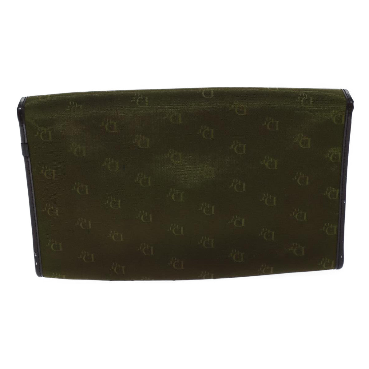 Christian Dior Chain Shoulder Bag Nylon Green Auth ac2954