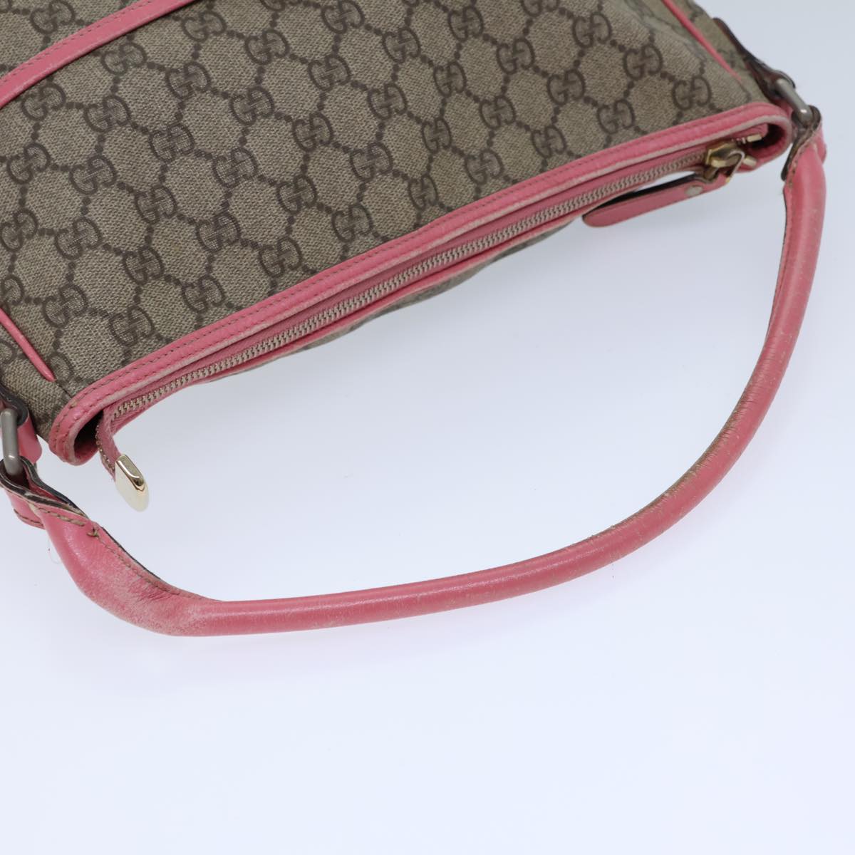 GUCCI GG Supreme Shoulder Bag PVC Beige 189898 Auth ac2964