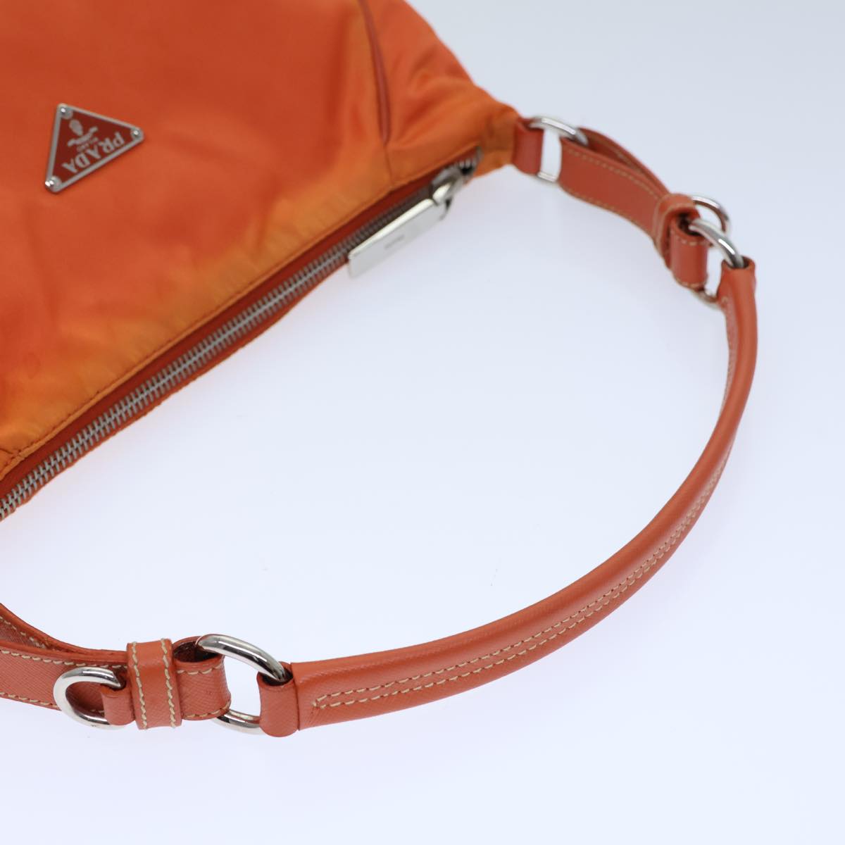 PRADA Shoulder Bag Nylon Orange Auth ac2973