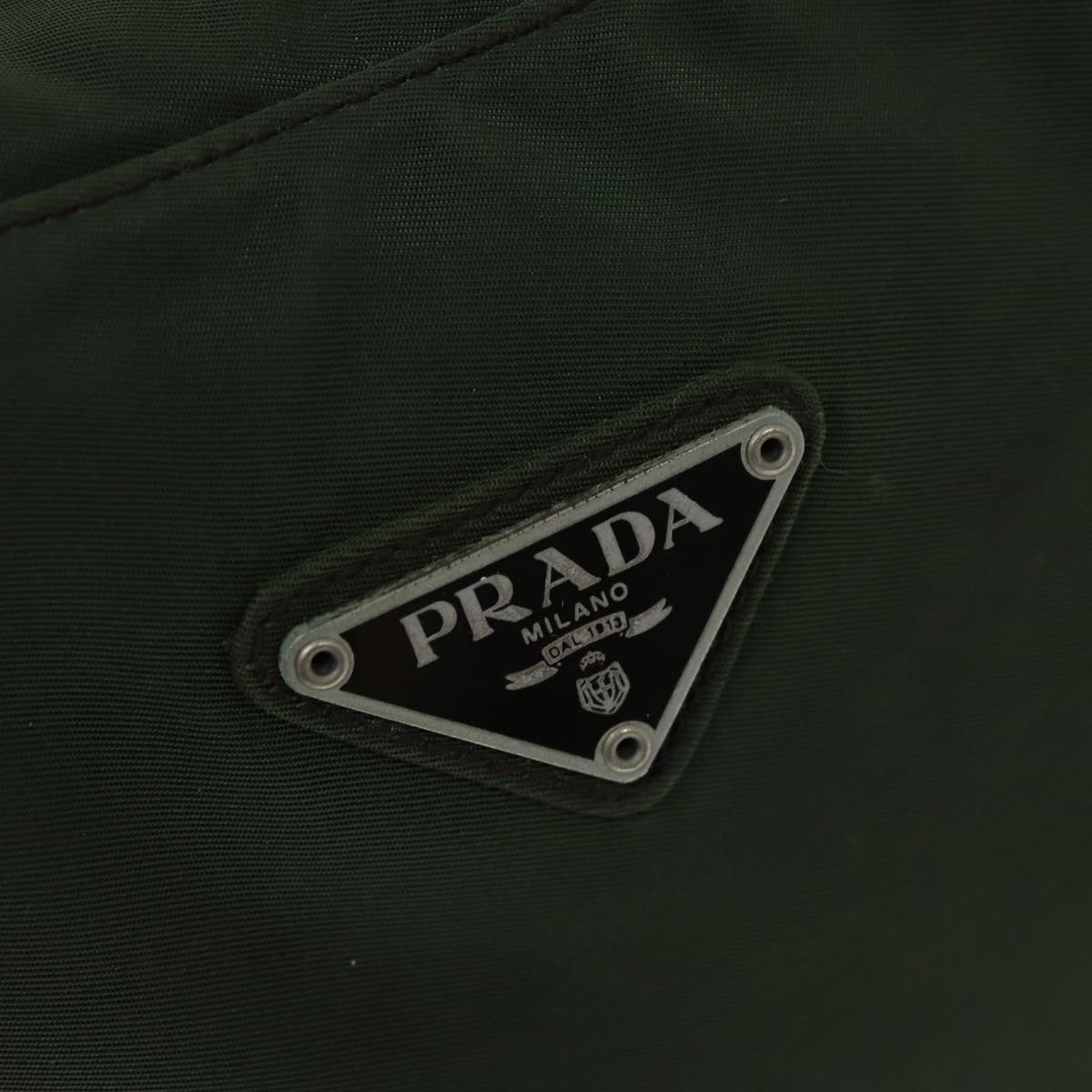 PRADA Hand Bag Nylon Khaki Auth ac2986