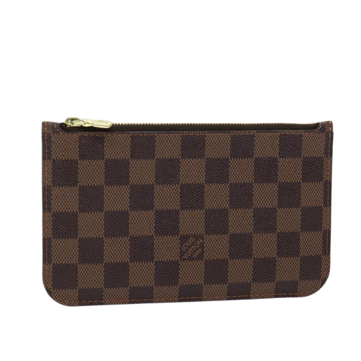 LOUIS VUITTON Damier Ebene Neverfull PM Pouch LV Auth ac2988