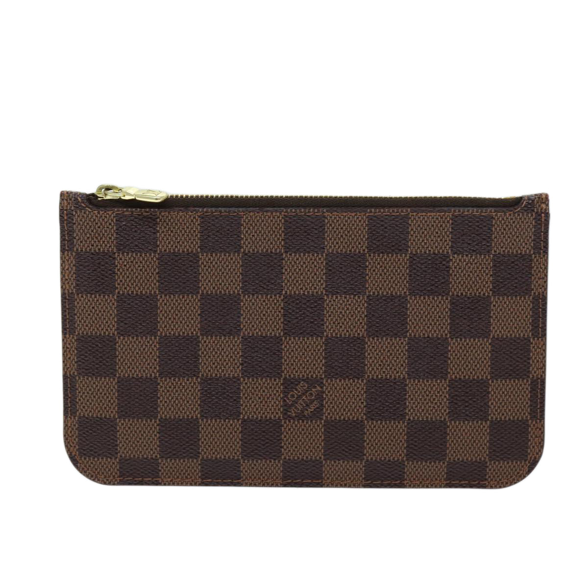 LOUIS VUITTON Damier Ebene Neverfull PM Pouch LV Auth ac2988