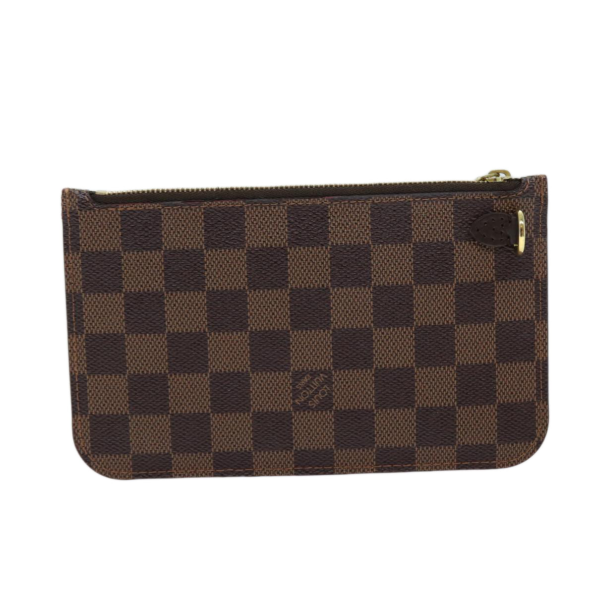 LOUIS VUITTON Damier Ebene Neverfull PM Pouch LV Auth ac2988