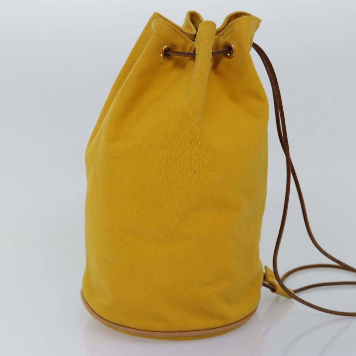 HERMES Porochon Mimir PM Shoulder Bag Canvas Yellow Auth ac3018