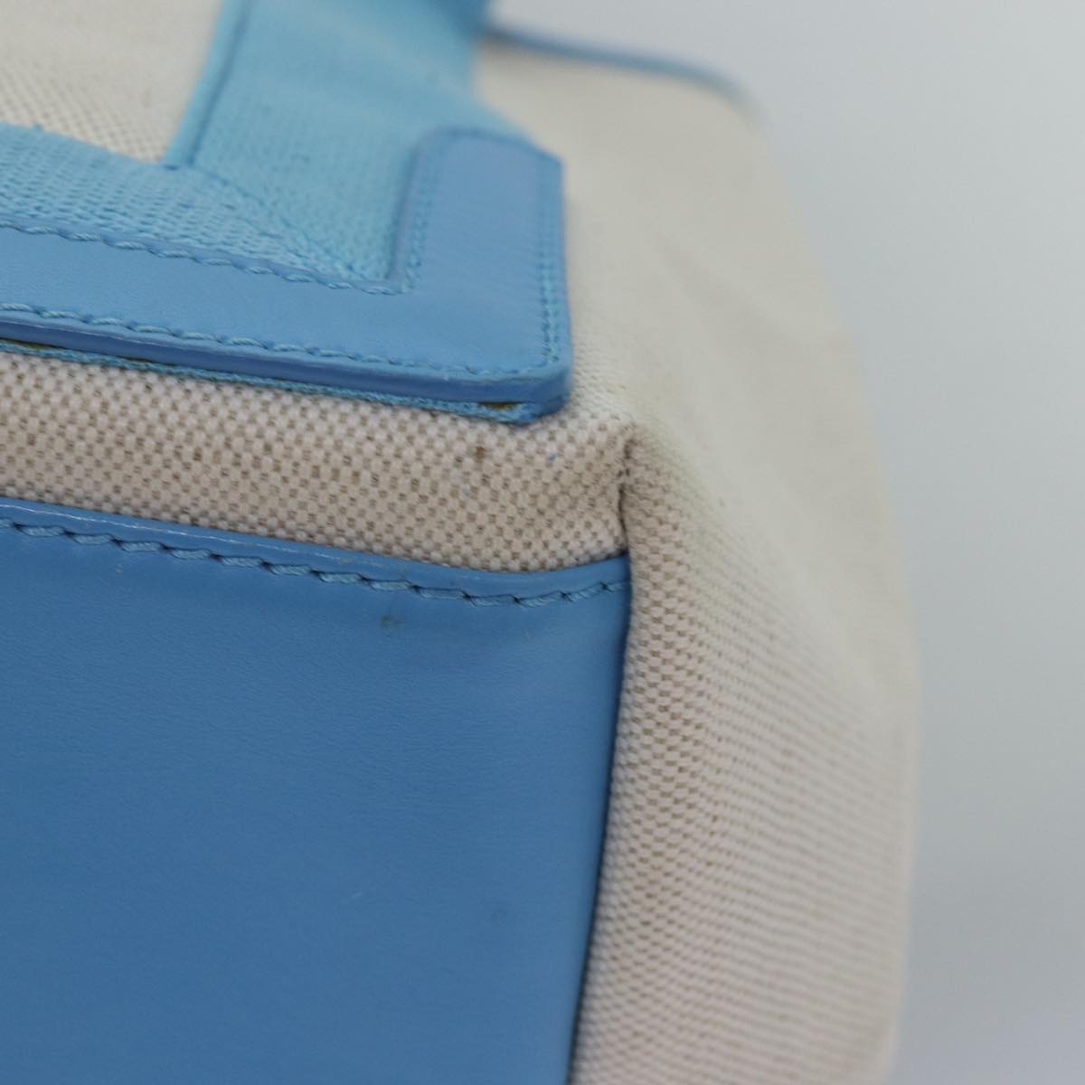 BALENCIAGA Navy Cabas S Hand Bag Canvas Blue Gray 339933 Auth ac3029V