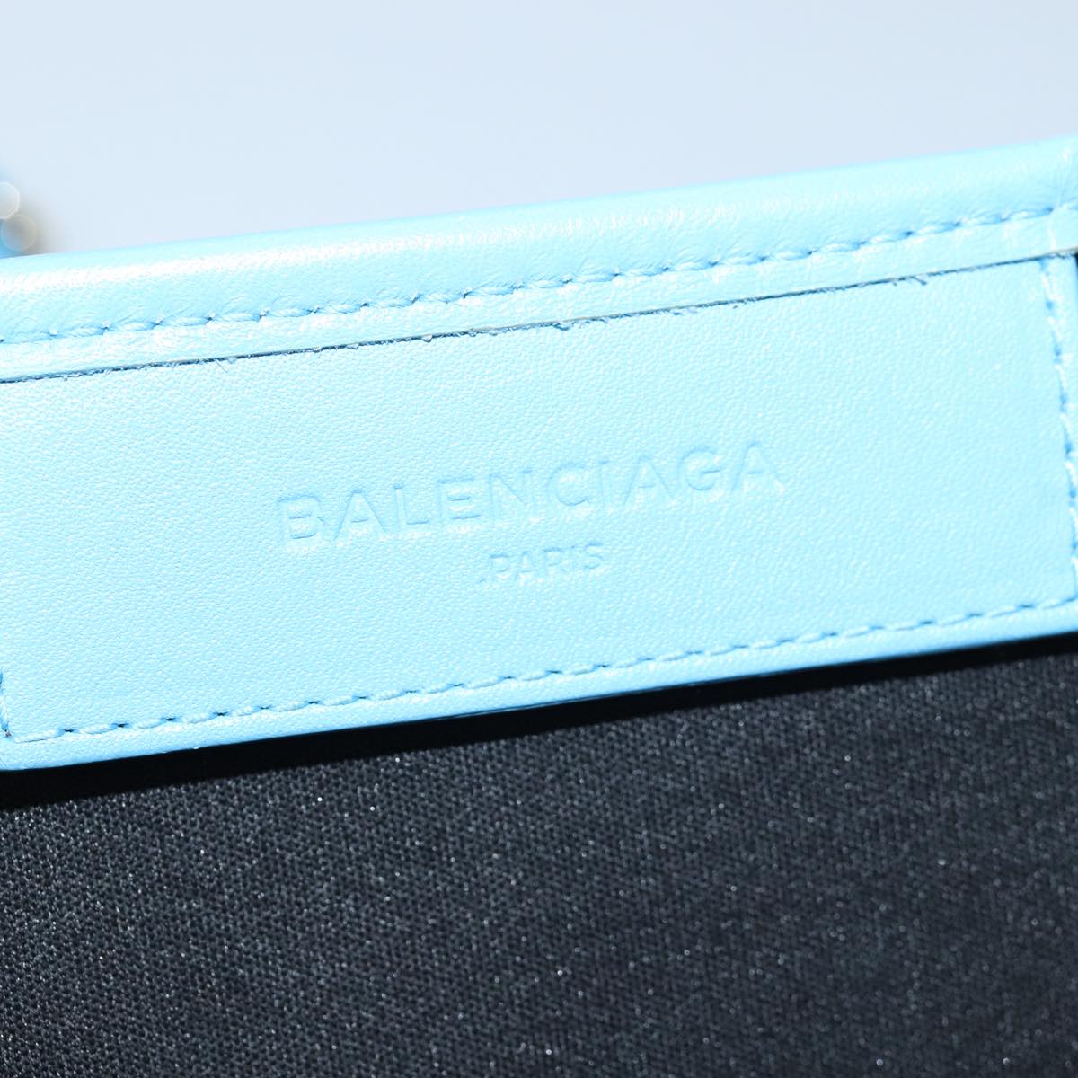 BALENCIAGA Navy Cabas S Hand Bag Canvas Blue Gray 339933 Auth ac3029V