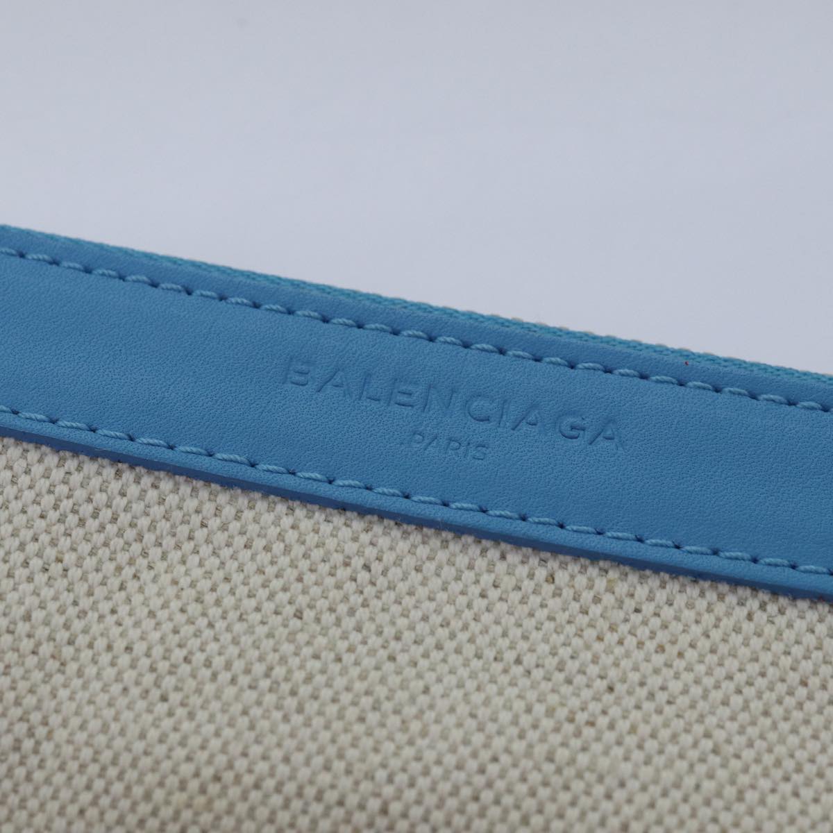 BALENCIAGA Navy Cabas S Hand Bag Canvas Blue Gray 339933 Auth ac3029V