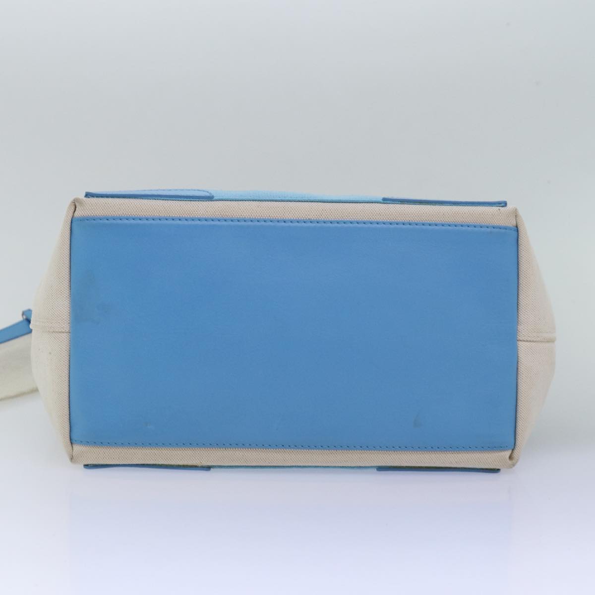 BALENCIAGA Navy Cabas S Hand Bag Canvas Blue Gray 339933 Auth ac3029V